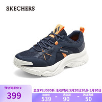 SKECHERS 斯凯奇 男休闲运动户外慢跑鞋183189海军蓝/橘/NVOR44