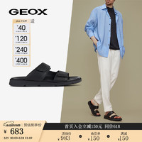 GEOX 杰欧适 男鞋2024春夏日常休闲凉鞋可外穿沙滩拖鞋U35BGB 黑色C9999 41