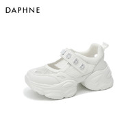 达芙妮（DAPHNE）厚底网面鞋女透气休闲玛丽珍鞋夏季2024百搭增高板鞋凉鞋 白色 单层 6cm 40 