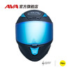 AVA摩托车闪电头盔3C认证赛道全盔碳纤维防撞可拆卸四季盔轻量化设计 黑武士-冰与蓝(透明镜片) 特大-XL码