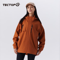 TECTOP 探拓 男女同款冲锋衣三合一登山服 廖寂橙 S