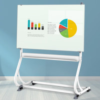 AUCS傲世磁性钢化玻璃白板支架式150*100cm 家用商务办公培训会议室黑板移动架子写字板可挂墙 BL1510H