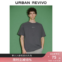 URBAN REVIVO UR2024夏季男装休闲百搭字母印花圆领短袖T恤UMF440081 深灰 XS