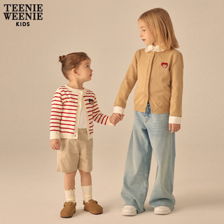 Teenie Weenie Kids【亲子装】小熊童装男女童早春简约圆领毛衣开衫 藏青色 130cm