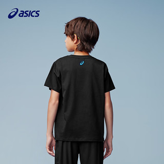 asics/亚瑟士童装2024年夏季男童短袖轻薄凉爽吸湿速干 001黑色 150cm