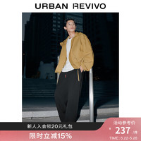 URBAN REVIVO UR2024春季男装时尚休闲百搭松紧腰抽绳阔腿裤UMV640010 黑色 30