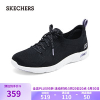 SKECHERS 斯凯奇 女士舒适运动鞋104542 黑色/紫色/BKPR 35
