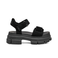 UGG 女士舒适粗跟厚底露趾魔术贴搭扣款凉鞋 1136764 黑色 36