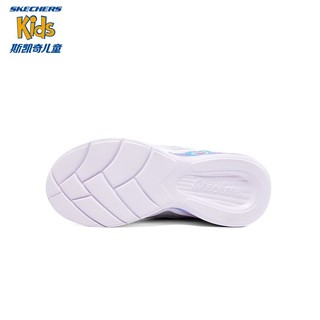 Skechers斯凯奇童鞋女童靴子冬季防泼水闪灯鞋高帮休闲儿童棉靴302667L 银色/多彩色/SMLT/拼色大底 27.5码