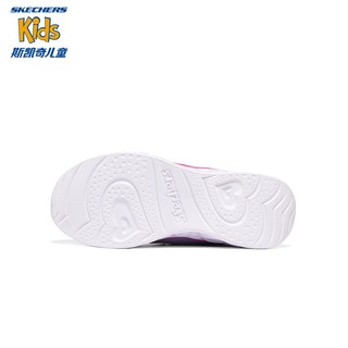 Skechers斯凯奇童鞋女童靴子冬季防泼水闪灯鞋高帮休闲儿童棉靴302667L 薰衣草色/多彩色/LVMT/纯色大底 30码