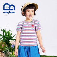 88VIP：迷你巴拉巴拉 女童T恤夏季女童宝宝甜美泡泡袖儿童柔软短袖上衣