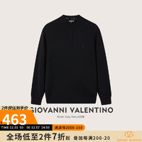 卓凡尼·华伦天奴（GIOVANNI VALENTINO）纯羊毛半高领羊毛衫男装针织衫秋冬季 黑色 M（170/88A）