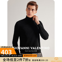 卓凡尼·华伦天奴（GIOVANNI VALENTINO）纯羊毛高领羊毛衫男装毛衣针织衫秋冬季 黑色 S（165/84A） 