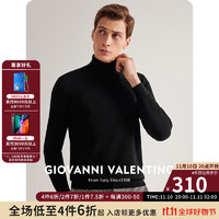 卓凡尼·华伦天奴（GIOVANNI VALENTINO）纯羊毛高领羊毛衫男装毛衣针织衫秋冬季 黑色 3X（190/104A） 