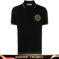 范思哲（VERSACE） VJ 男士潮牌奢华金线刺绣短袖POLO衫75GAGT06 CJ01T 黑金 G89 XL