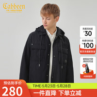 卡宾都市男装字母刺绣棉衣外套22秋宽松H2224135002 煤黑色01 54/185/XXL