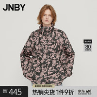 JNBY江南布衣秋季风衣女宽松简约植物花卉印花立领短款插肩袖宽松5M1902070 090/黑色系多彩混杂色 XS