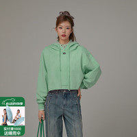 CHUU星星连帽卫衣女2024年春季休闲洋气减龄百搭宽松短款上衣 浅绿 均码