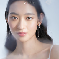 ZENGLIU ZEGL设计师月光倾城系列月亮流苏耳环女2023新款耳钉925银针耳饰