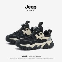 88VIP：Jeep 吉普 2024年春夏新款男童旋转扣儿童运动鞋透气女童百搭休闲厚底鞋
