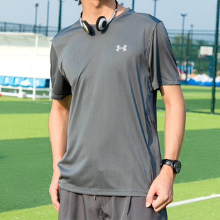UA安德玛运动短袖男春季灰色跑步T恤健身训练服半袖1369743-012