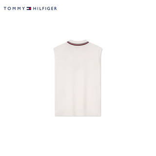 TOMMY HILFIGER24春夏童装女简约刺绣无袖镶边POLO针织衫TH2422820 白色658 L/160cm