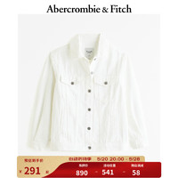 ABERCROMBIE & FITCH女装  24春夏时尚多口袋柔软牛仔夹克外套 KI144-4093 白色 M (165/96A)