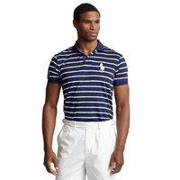 Polo Ralph Lauren衬衫男款条纹拼色马球衫LOGO款 French nvy/Pure White S(胸围88.9-94厘米)