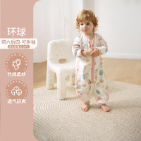 欧孕（OUYUN）婴儿睡袋春夏分腿式睡袋宝宝竹棉儿童防踢被 环游【竹棉前六可拆袖】20-26度 M码(身高 80-95cm)