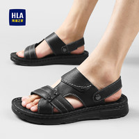 HLA 海澜之家 男鞋2024新款凉鞋 夏季外穿两用沙滩鞋 软底休闲鞋 黑色