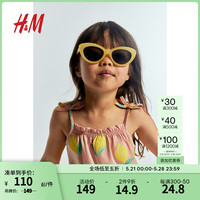 H&M童装女童2024夏季3件装蝴蝶结装饰吊带衫1216183 粉色/柠檬 120/60