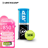 DUNLOP 邓禄普 网球AO球澳网加亮ATP球专业比赛巡回赛胶罐训练铁罐耐打弹性网球 3粒装ATP铁罐 601313 3桶