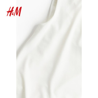 H&M2024夏季女士芭蕾领上衣1241112 白色 155/80