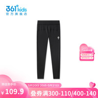 361°儿童节童装女童九分紧身裤2024夏季中大童运动休闲裤子 经典黑 130cm