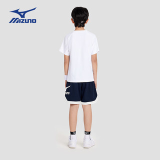 美津浓（MIZUNO）儿童短袖T恤男童女童2024夏季宽松百搭舒适上衣t 白色 120cm