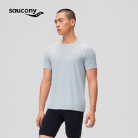 88VIP：saucony 索康尼 男子短袖T恤透气舒适纯色运动休闲潮亲肤提花面料