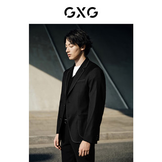 GXG奥莱  明线设计简约商务西装男不易皱西服 24年春 黑色 165/S