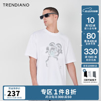 TRENDIANO水墨画渐变纯棉潮流T恤2024年夏季宽松潮流男 漂白 XL