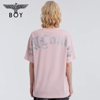 BOY LONDON 电商专供春夏秋情侣款闪粉宽松粉色T恤N01905 粉色 XS