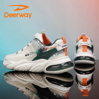 德尔惠(deerway)老爹鞋男鞋2024夏季鞋子男款厚底运动鞋男 米绿 41