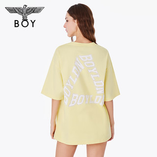 BOY LONDON夏24男女同款短袖logo印花亮眼柠檬黄潮牌T恤N01001 黄色 L