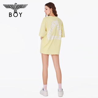 BOY LONDON夏24男女同款短袖logo印花亮眼柠檬黄潮牌T恤N01001 黄色 M