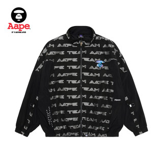 Aape 旗舰店男装秋冬字母猿颜徽章拼接宽松版薄款外套7537XXJ