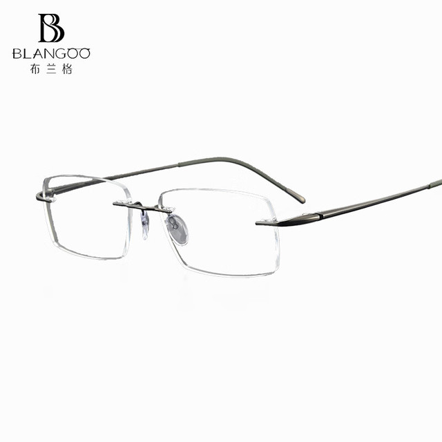 Blangoo 布兰格 中性款北欧轻奢无框方形β钛人体工学眼镜架B6609 C04 54MM