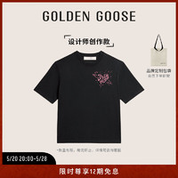                                                                                 Golden Goose【设计师创作款】【亚洲版型】男女同款 字母圆领休闲T恤 黑色 S码165/88A