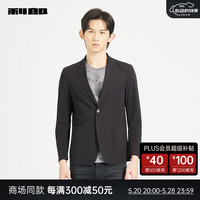 利郎休闲西服男修身微弹两粒扣春季男士单西上衣 黑色(24CDX313SA) 165/80A