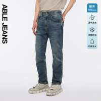 ABLE JEANS【直筒滑板裤】24春夏男士休闲直筒宽松水洗牛仔裤 复古工装蓝 32/32