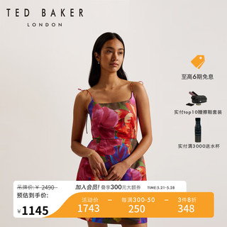 Ted Baker2024春夏女士印花修身系带吊带短款连衣裙275604A 多色 2