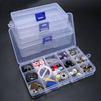 巢极佳品 零件盒塑料透明收纳盒零件分类盒可拆分工具螺丝储物盒 -15格