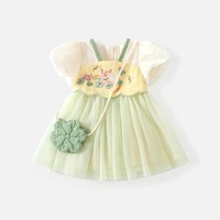 夏季新款裙子新中式汉服短袖婴儿公主裙小童